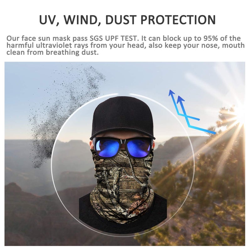 JOEYOUNG Skull Face Mask UV Sun Dust Neck Gaiter Bandana Headwear Motorcycle - Image 3